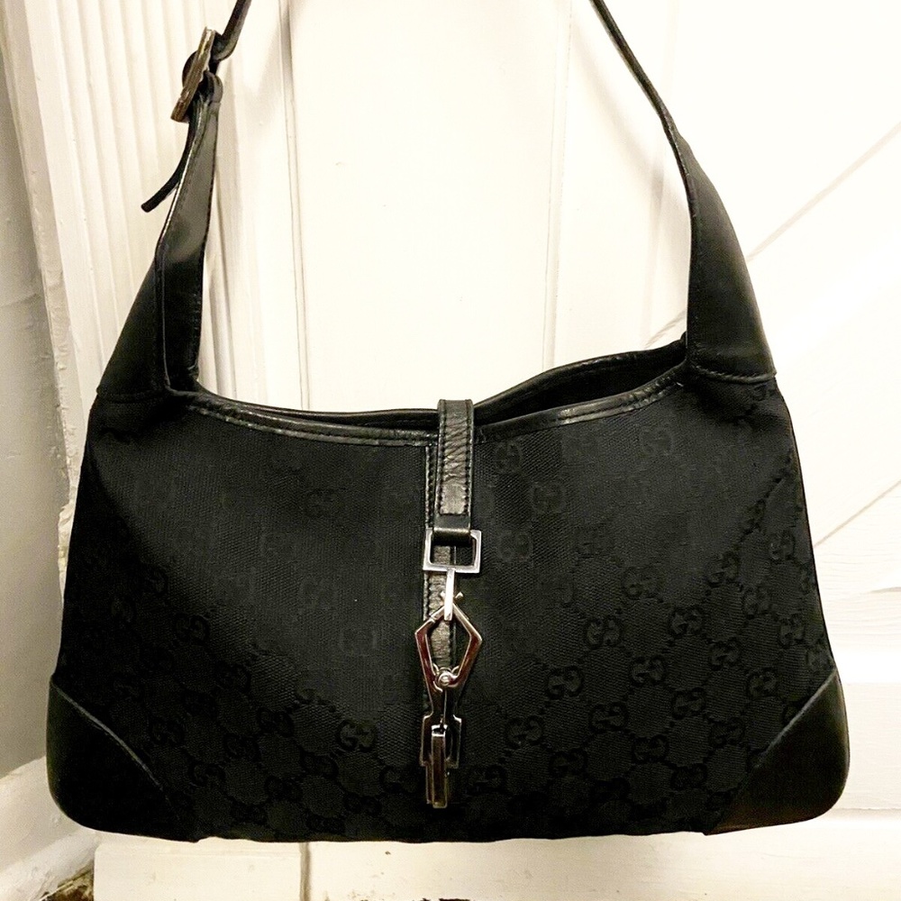 Gucci Jackie-O Monogrammed Black Hobo